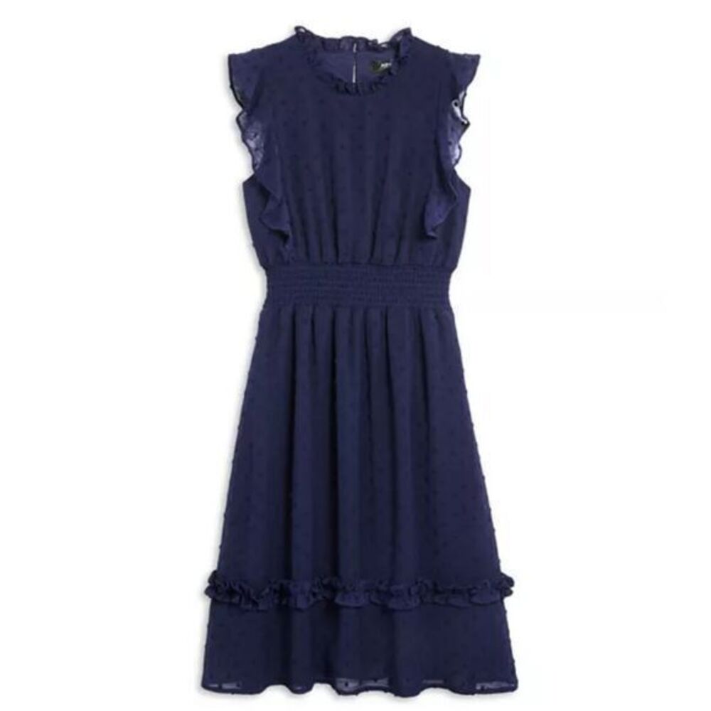 Aqua Girl Navy Swiss Dot Dress Size XS 6/6X